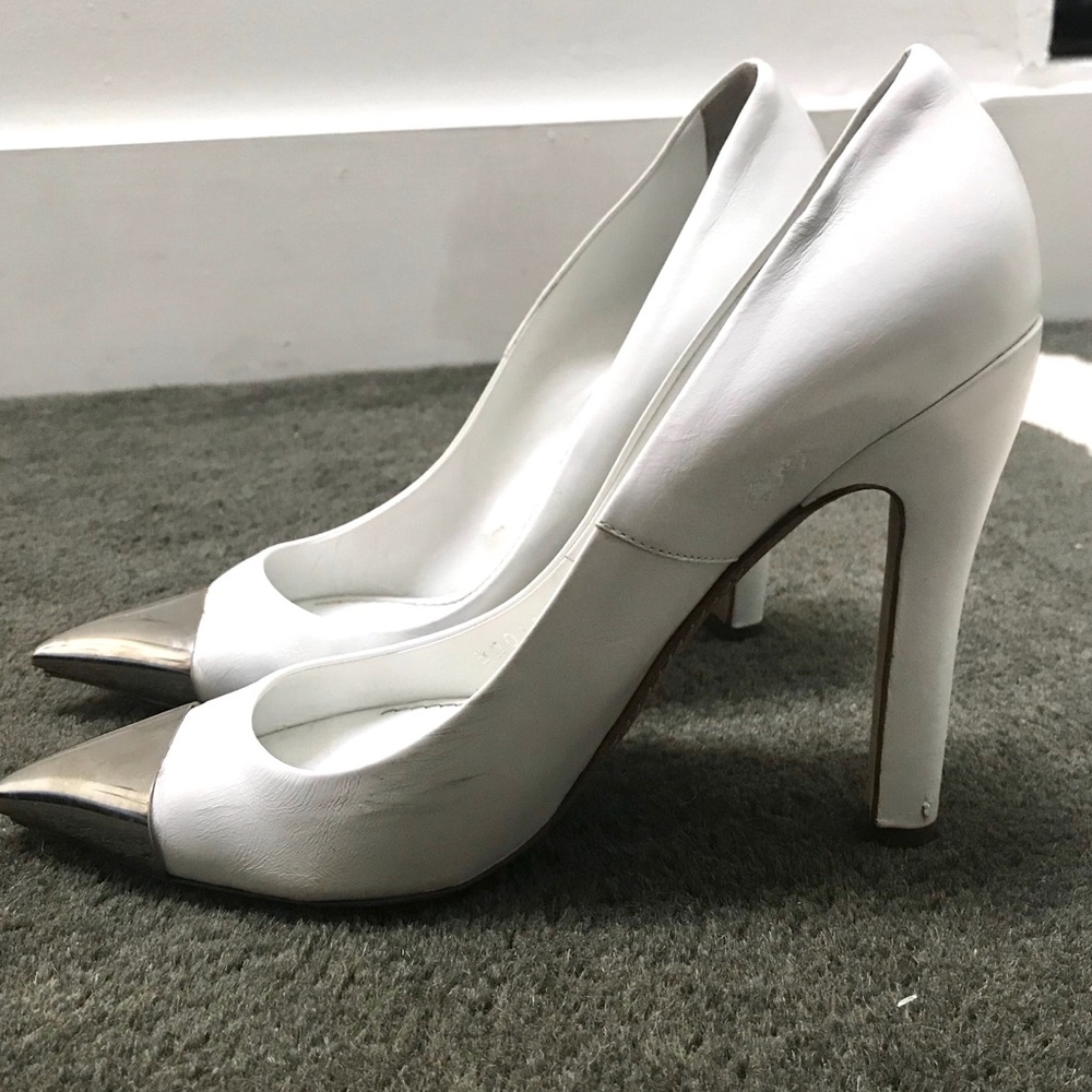 Louis Vuitton White Metal clad Stilettos